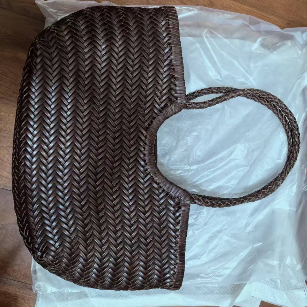 Nwt Split Leather Woven Bag - Picture 11 of 11